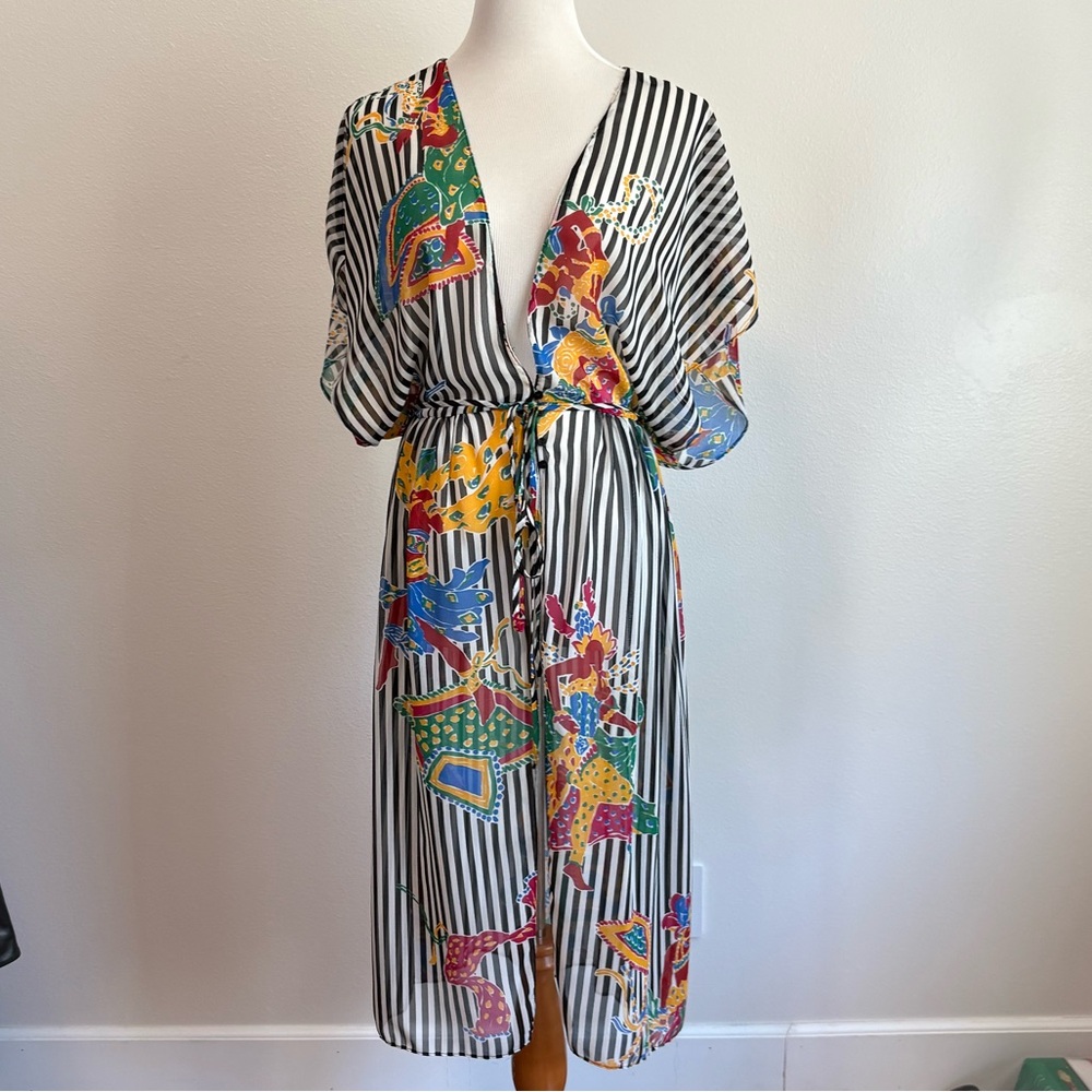 NWT Zara Striped Beach Cover-Up M